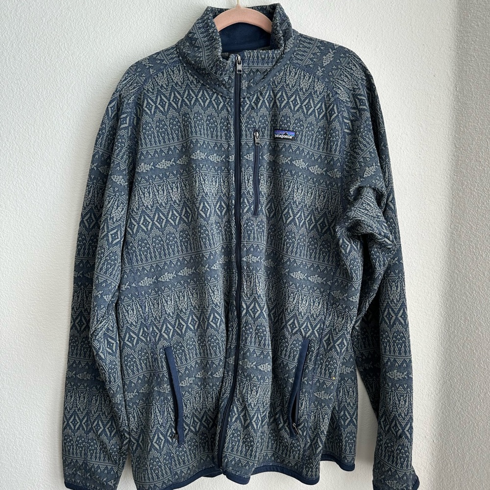 Patagonia Men’s Blue-Gray Better Sweater Zip-Up Fleece Jacket
